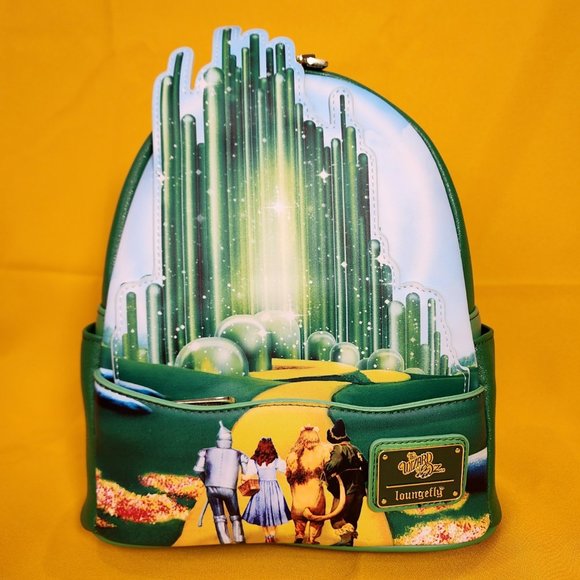 Loungefly The Wizard of Oz Emerald City Glow-in-the-Dark Green Mini Backpack NEW